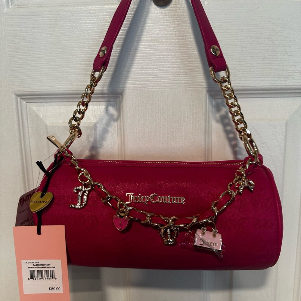 Juicy Couture RASPBERRY TART PRINCESS CHARMING SHOULDER BAG-